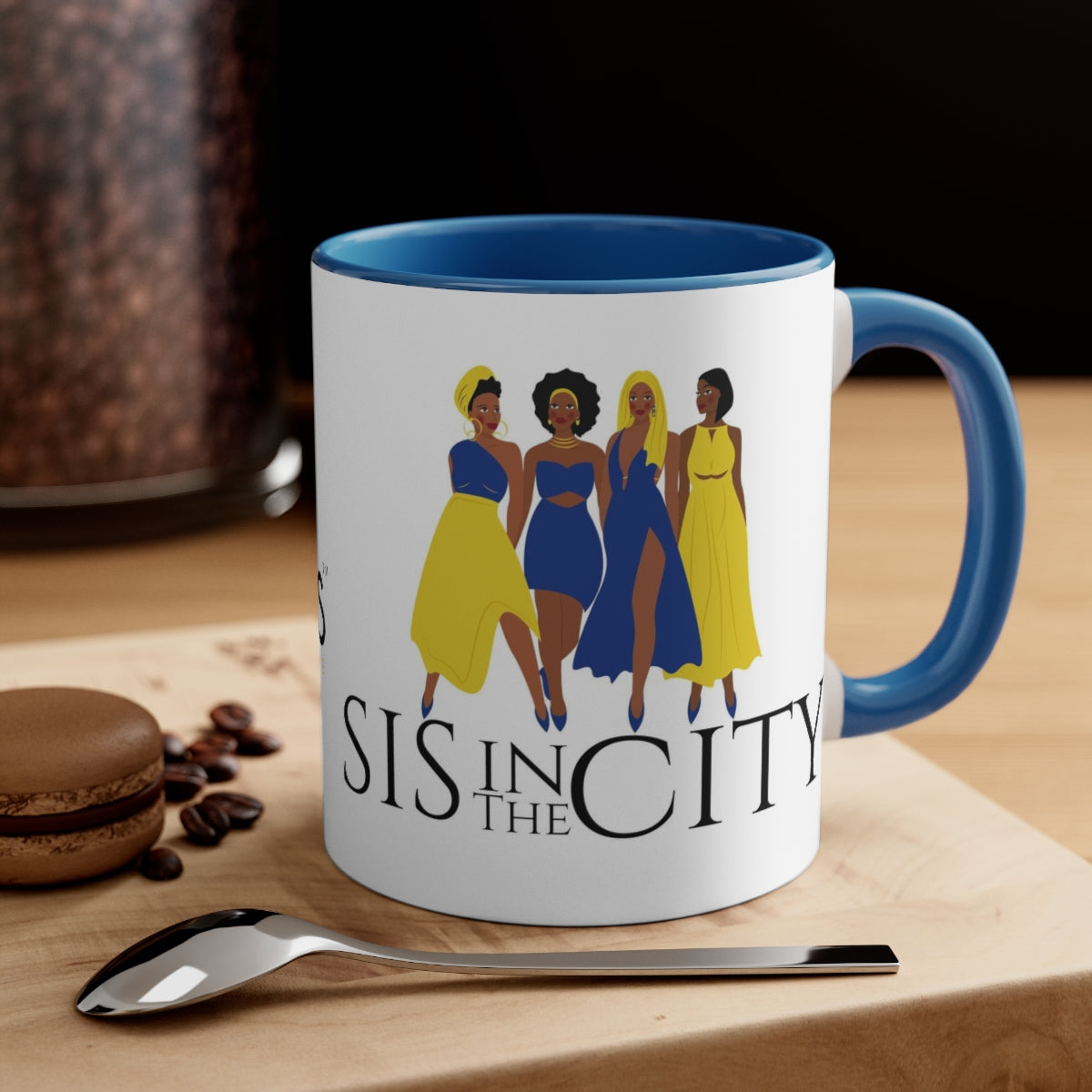 "Sis in the City" Sigma Gamma Rho Accent Coffee Mug, 11oz