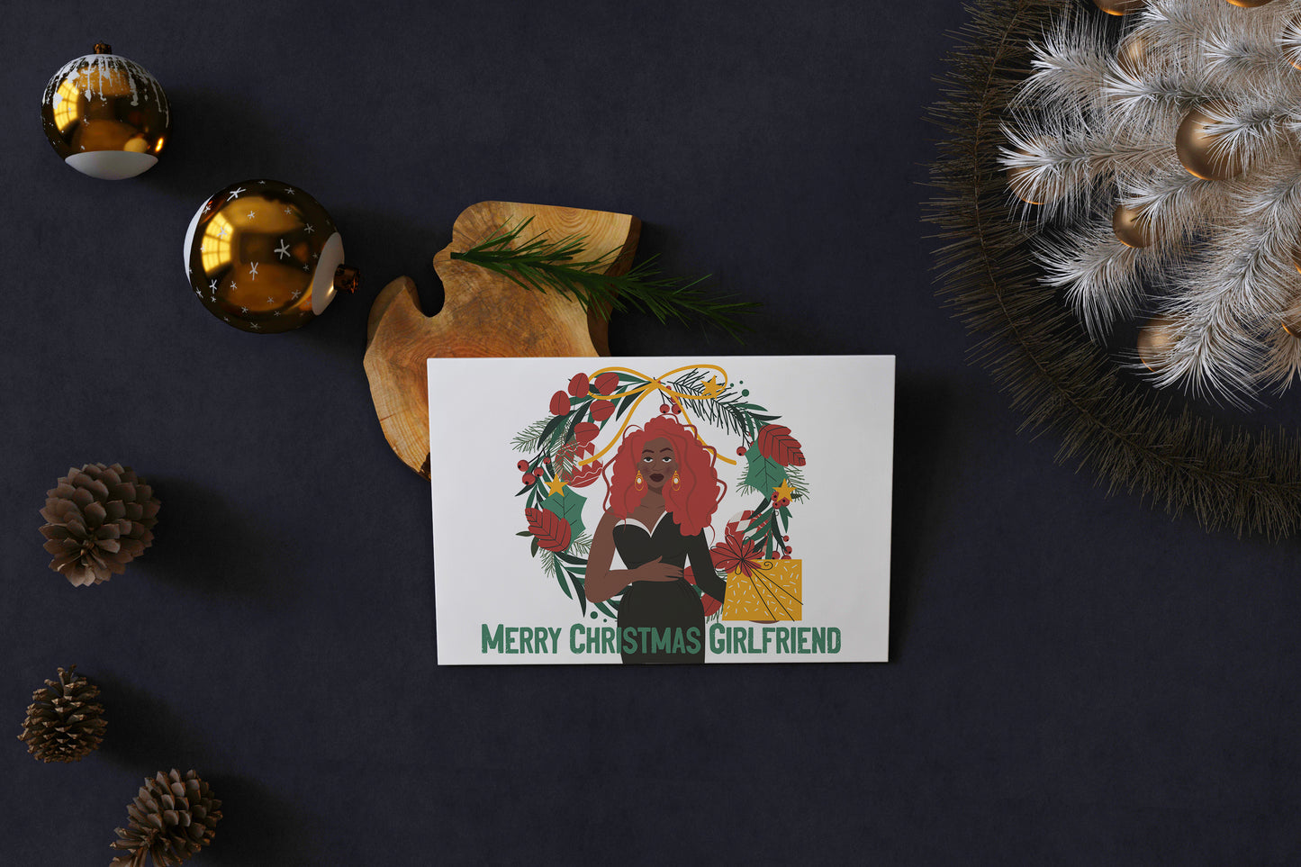 "Merry Christmas Girlfriend" Card