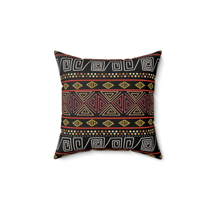 "Tribal" Faux Suede Square Pillow