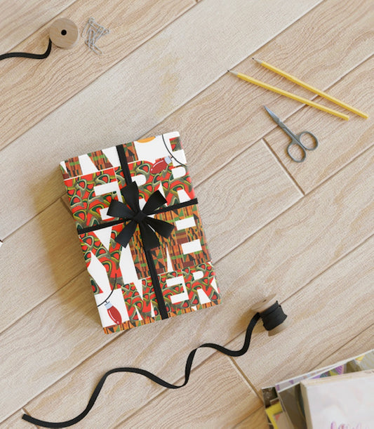 "Merry" Gift Wrapping Paper