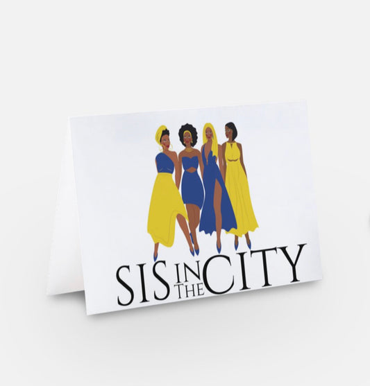 "Sis in the City" Blue and Yellow Card