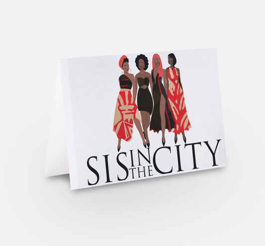 "Sis in the City" Crimson and Cream Card