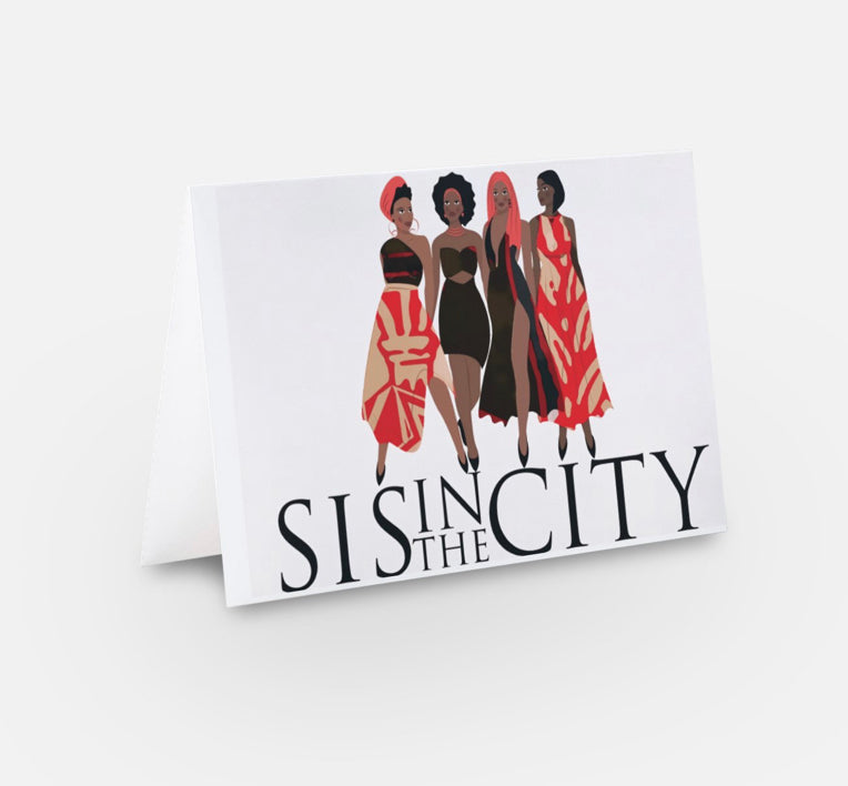 "Sis in the City" Crimson and Cream Card