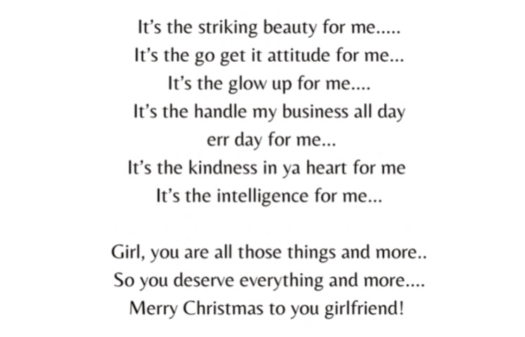 "Merry Christmas Girlfriend" Card