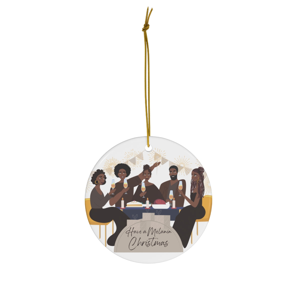 "Melanin Christmas" Ceramic Ornaments