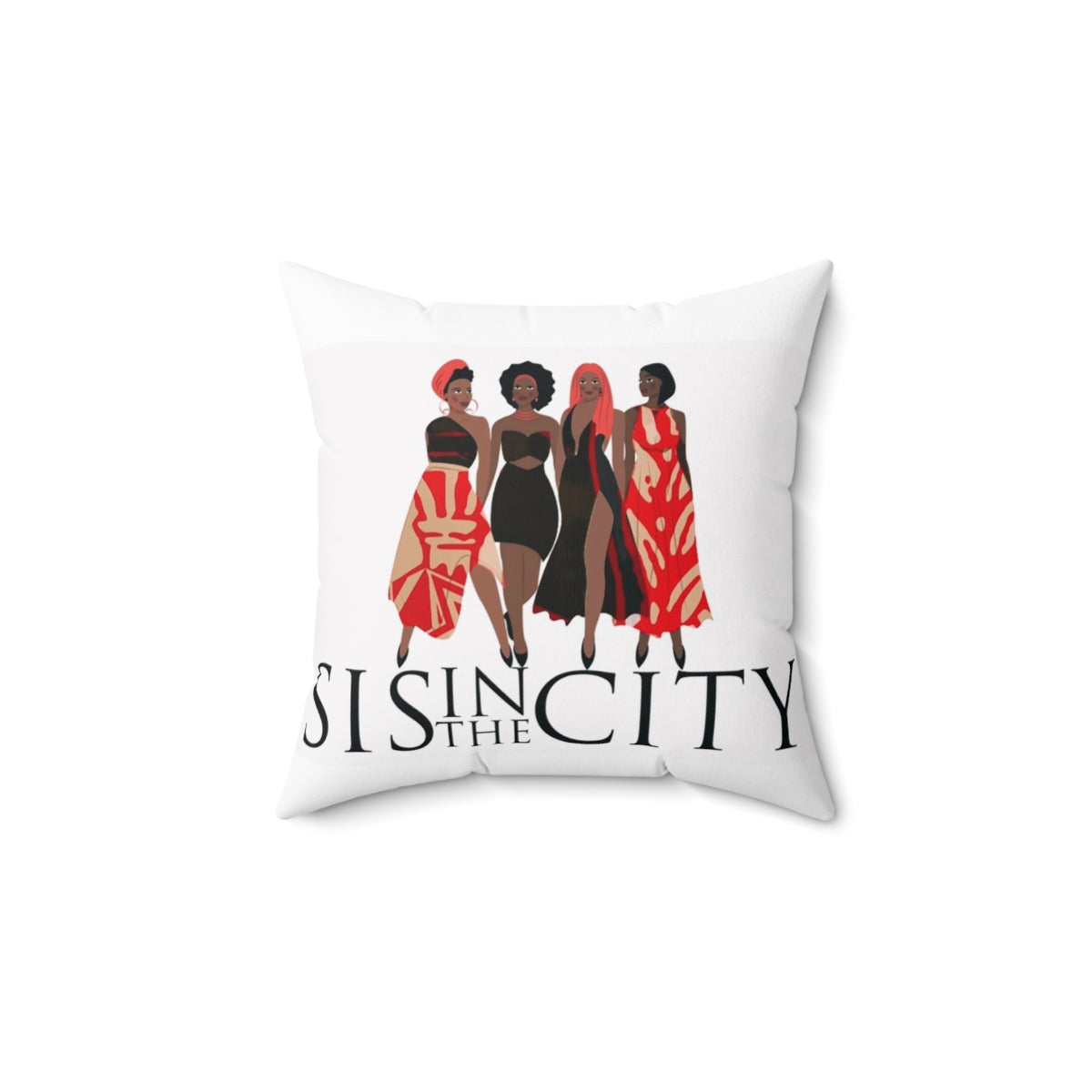 "Sis In The City" Delta Faux Suede Square Pillow