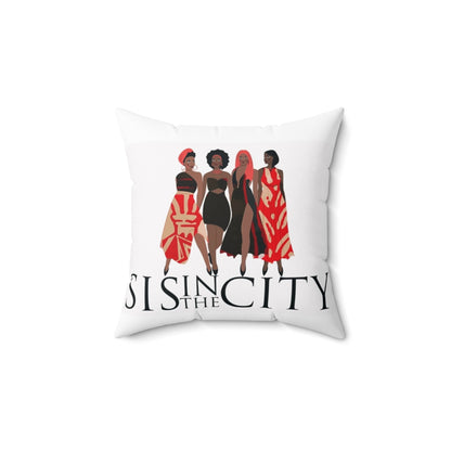 "Sis In The City" Delta Faux Suede Square Pillow