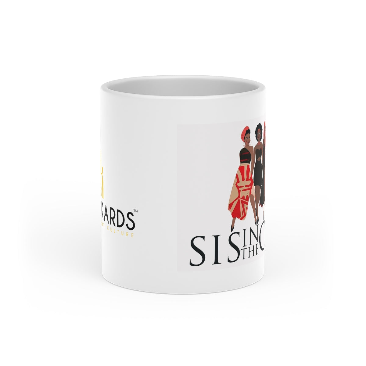 "Sis" Crimson and Cream Heart-Shaped Mug